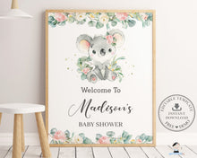 Load image into Gallery viewer, Cute Koala Floral Greenery Welcome Sign Editable Template - Instant Download - Digital Printable File - AU2