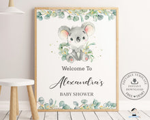 Load image into Gallery viewer, Cute Koala Greenery Welcome Sign Editable Template - Instant Download - Digital Printable File - AU2