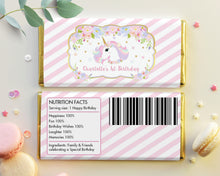 Load image into Gallery viewer, Unicorn Chocolate Bar Wrapper Aldi Hershey&#39;s Personalized Editable Template - Instant Download - Digital Printable File -UB8