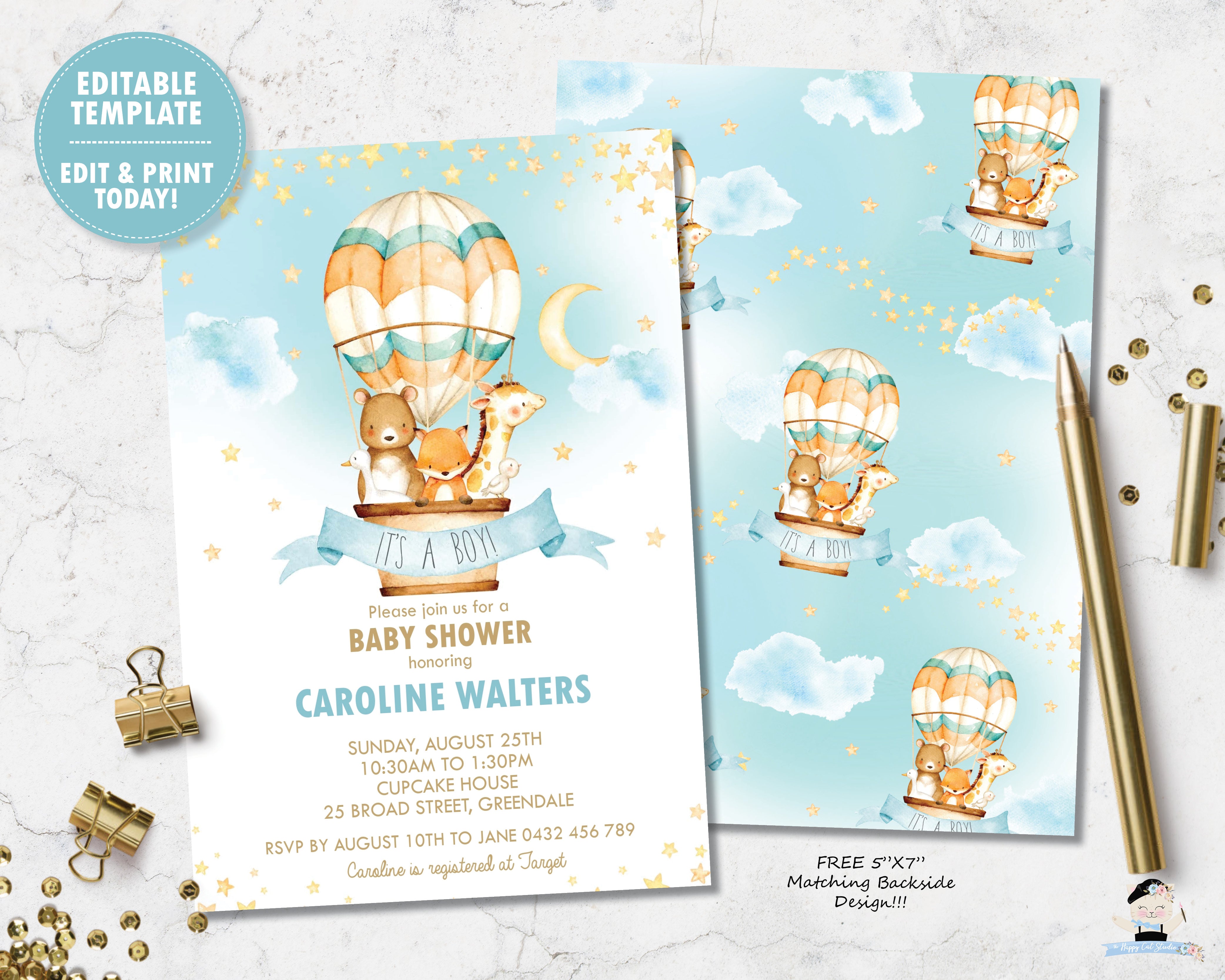 Baby shower boy shops air balloon