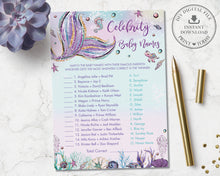 Load image into Gallery viewer, Whimsical Mermaid Celebrity Baby Names Game Baby Shower Activity - Instant Download - Digital Printable File - MT2
