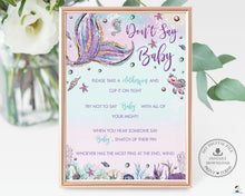 Load image into Gallery viewer, Mermaid Don&#39;t Say Baby Sign Baby Shower Activity - Instant Download - Digital Printable File - MT2