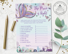 Load image into Gallery viewer, Fun Mermaid The Price is Right Game Baby Shower Activity - Instant Download - Digital Printable File - MT2