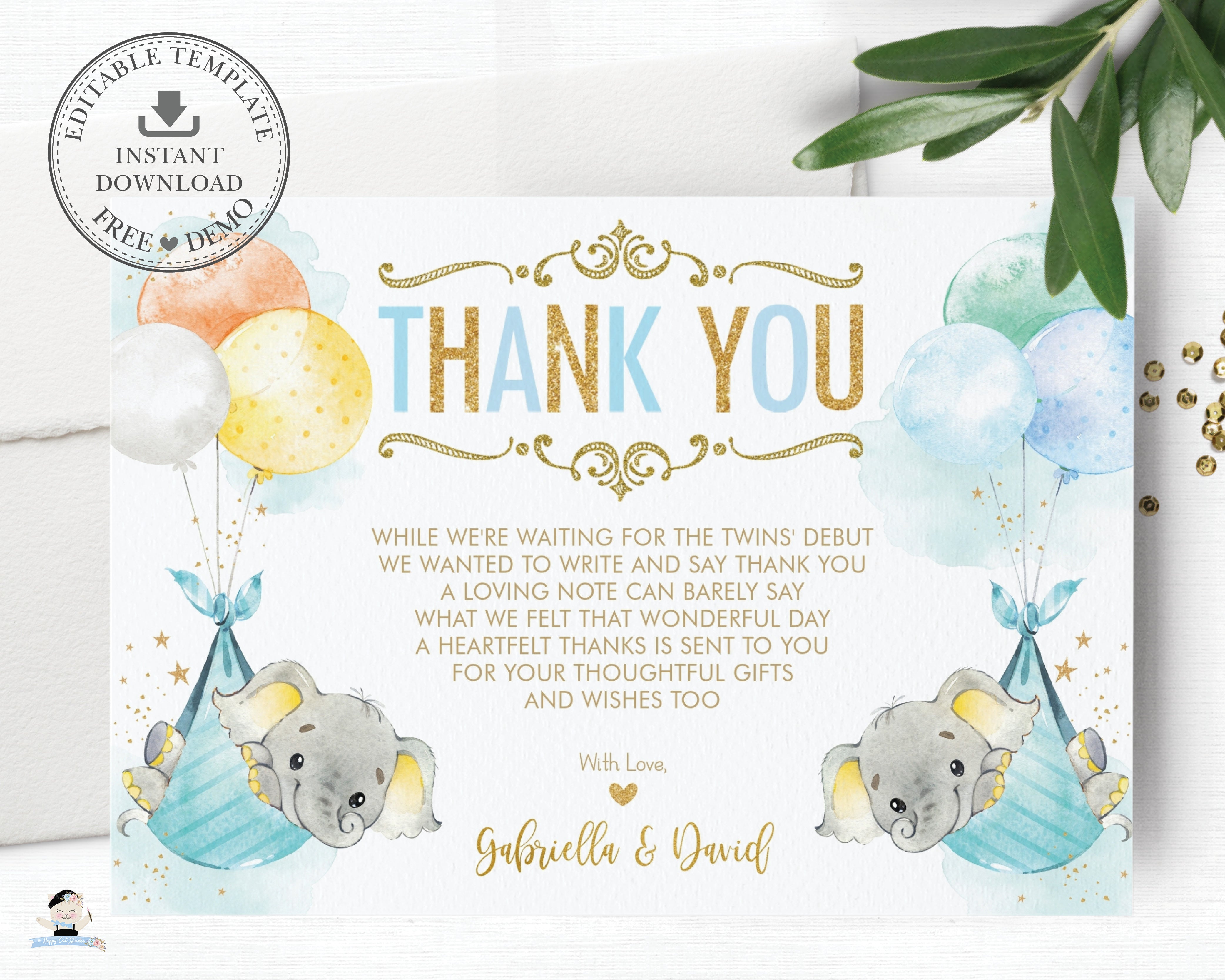 Image 7 for Template For Baby Shower Thank You Cards